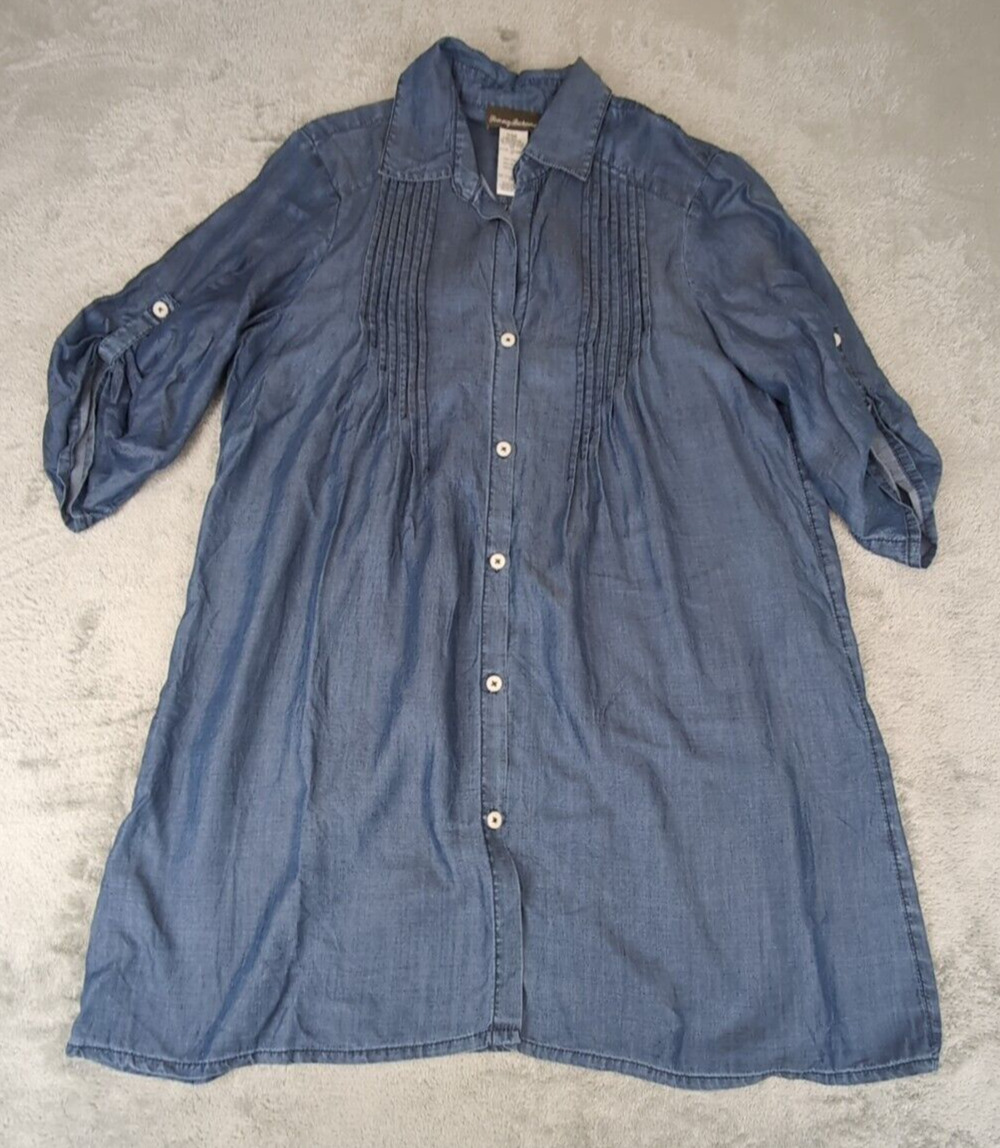 Tommy Bahama Women's Chambray Button Front Swim Coverup Dress Size Small